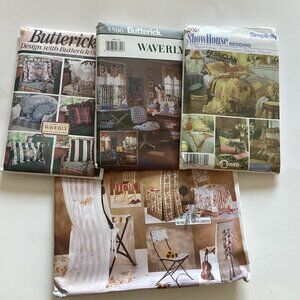4 Home Decor Sewing Patterns Bedding Cushion Covers Wedding Chairs Etc.